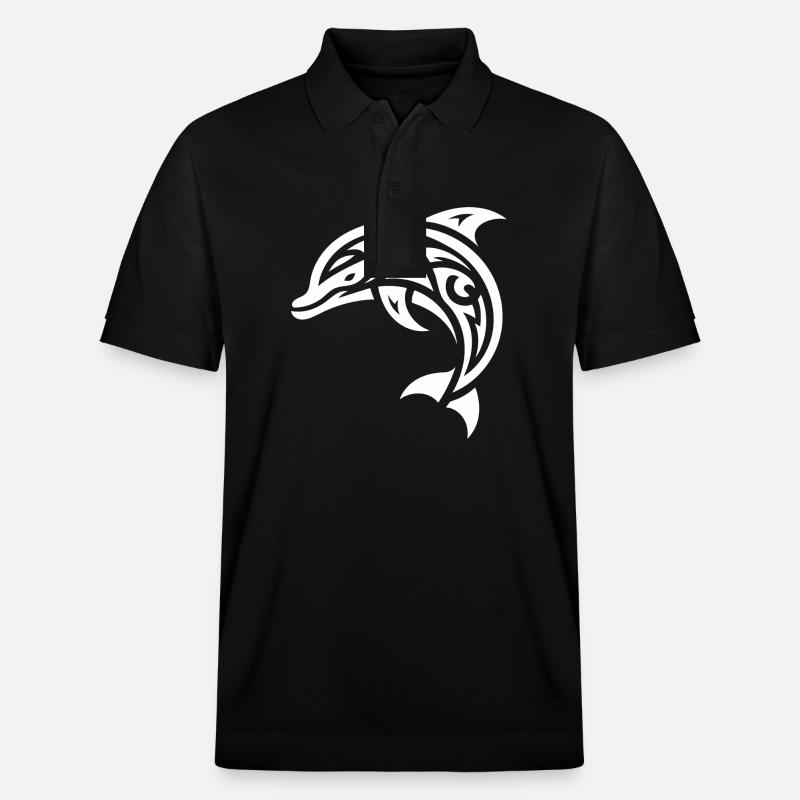 Saut Petit Bébé Tatouage Dauphin - Polo PREPSTER bio Stanley/Stella Unisexe - noir