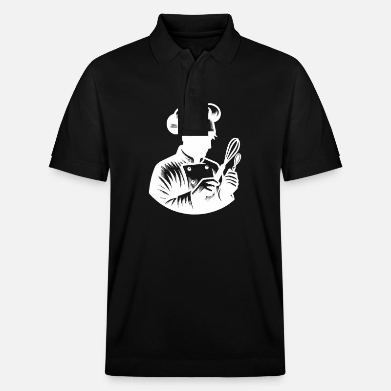 Bäcker Silhouette Portrait - Stanley/Stella Unisex Bio-Poloshirt PREPSTER - Schwarz