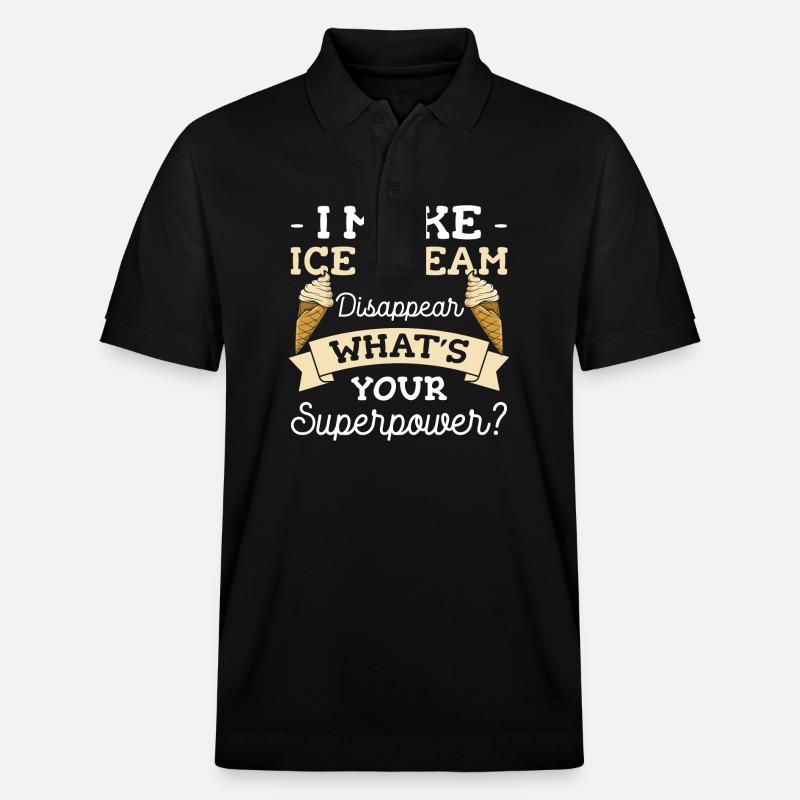 Eiscreme Eiskugel Naschen Speiseeis - Stanley/Stella Unisex Bio-Poloshirt PREPSTER - Schwarz