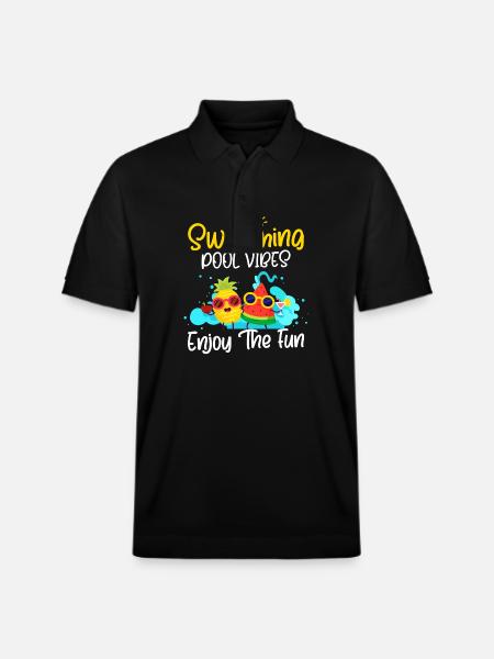Pool Holidays Bathing - Stanley/Stella Unisex Organic Polo Shirt PREPSTER - black
