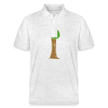 Baum Symbol Natur grün pflanze - Stanley/Stella Unisex Bio-Poloshirt PREPSTER - Weiß meliert - Vorne - Roxy (174cm) & Andy (188cm)