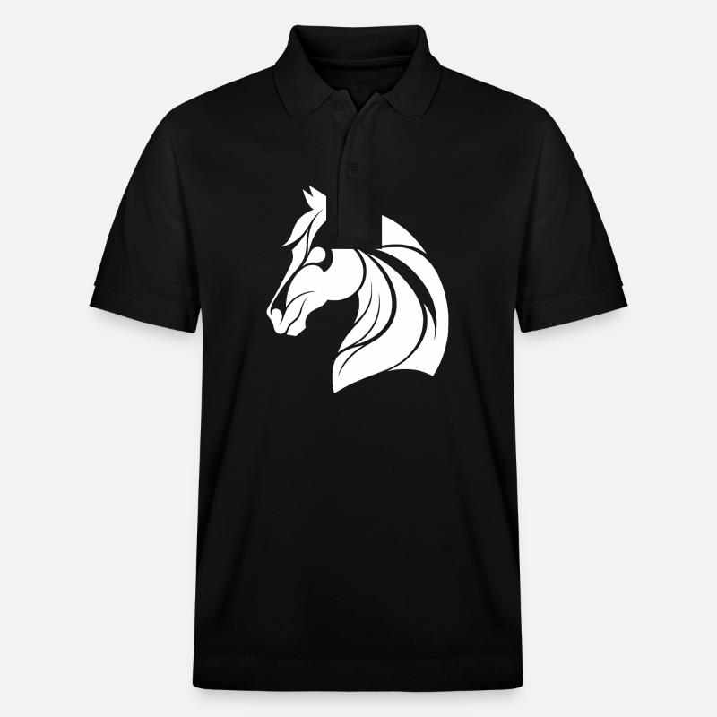 Eleganter Pferdekopf - Stanley/Stella Unisex Bio-Poloshirt PREPSTER - Schwarz