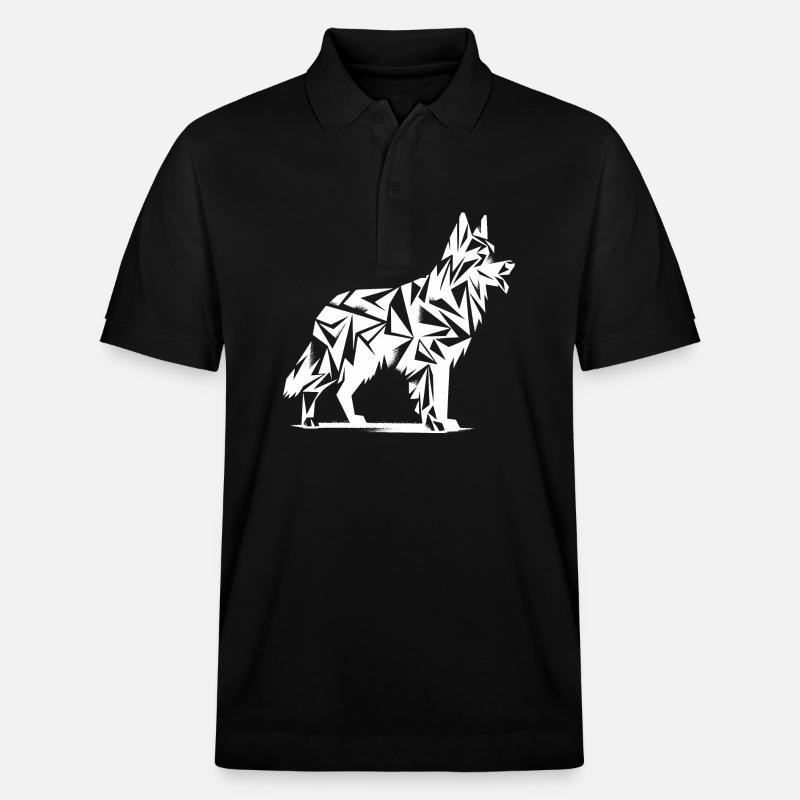 Geometrischer Schäferhund - Stanley/Stella Unisex Bio-Poloshirt PREPSTER - Schwarz