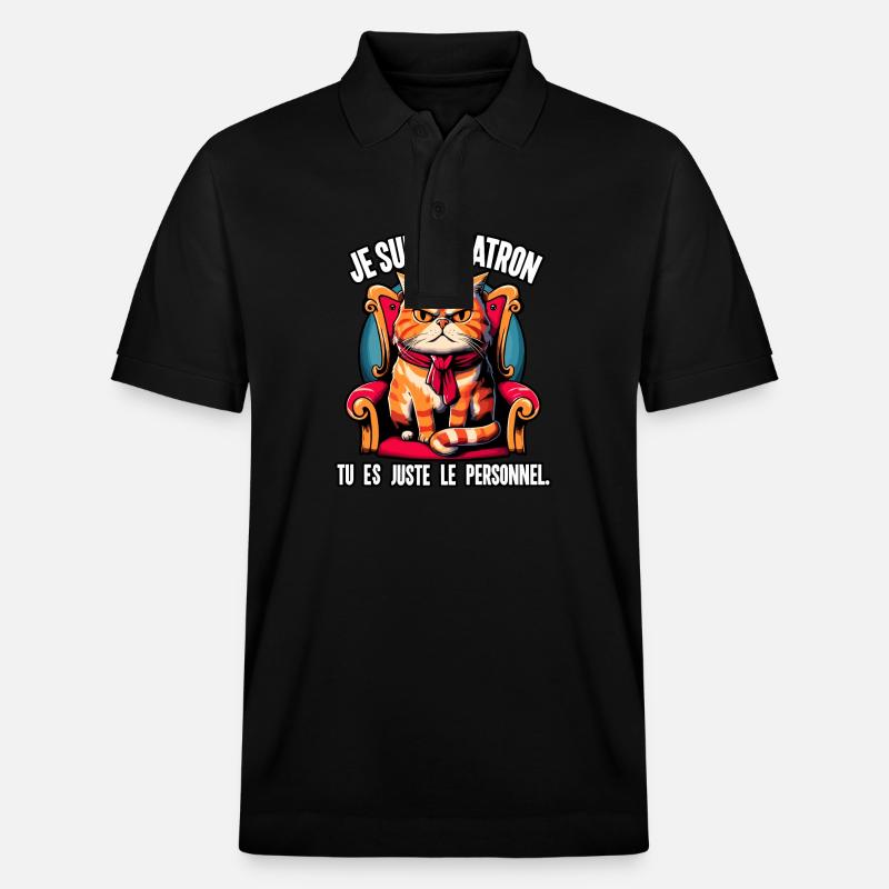 je suis le patron, chat. - Polo PREPSTER bio Stanley/Stella Unisexe - noir