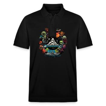 Discover the fantastic - Stanley/Stella Unisex Organic Polo Shirt PREPSTER - black - Front - Roxy (174cm) & Andy (188cm)