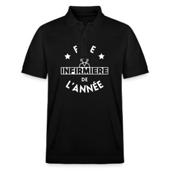 Élue infirmière de l'année - Polo PREPSTER bio Stanley/Stella Unisexe - noir - Devant - Roxy (174cm) & Andy (188cm)