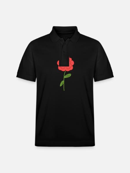 Rose flower red symbol - Stanley/Stella Unisex Organic Polo Shirt PREPSTER - black