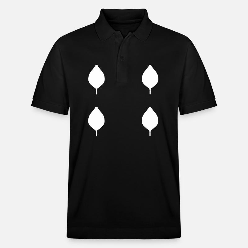 four leaves leaf nature pattern - Stanley/Stella Unisex Organic Polo Shirt PREPSTER - black
