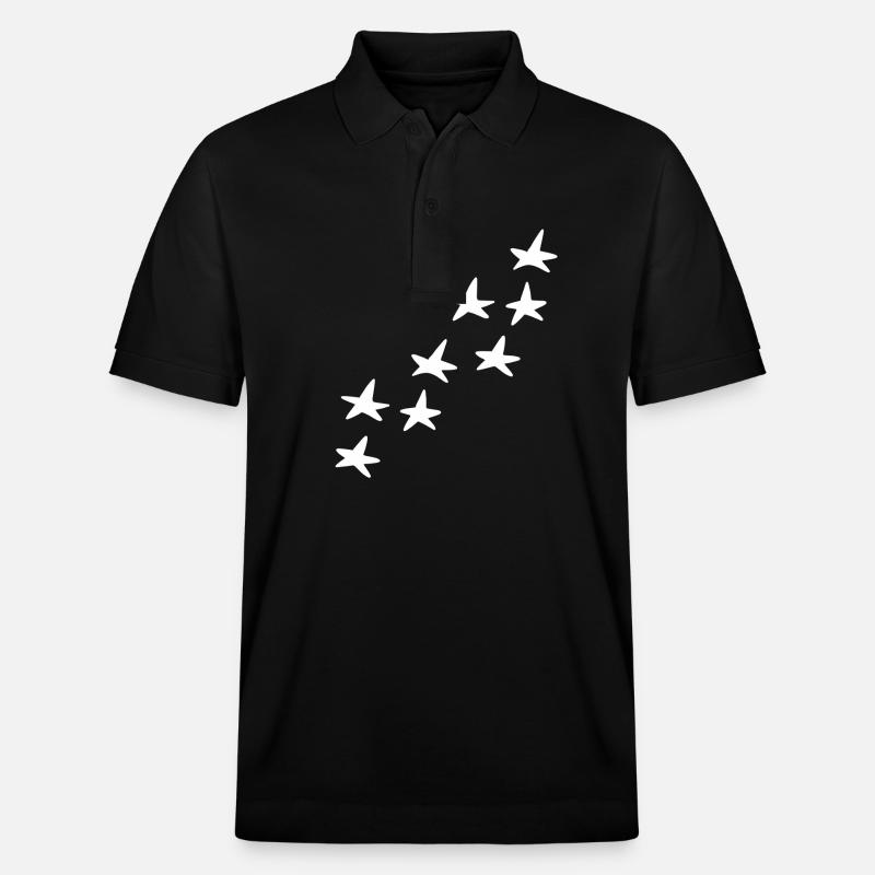 Star Pattern Shape Star Symbol - Stanley/Stella Unisex Organic Polo Shirt PREPSTER - black