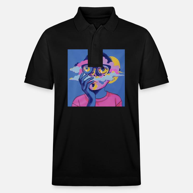 Visage psychédélique - Polo PREPSTER bio Stanley/Stella Unisexe - noir