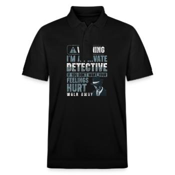 Private Detective Clue Inspector - Stanley/Stella Unisex Organic Polo Shirt PREPSTER - black - Front - Roxy (174cm) & Andy (188cm)