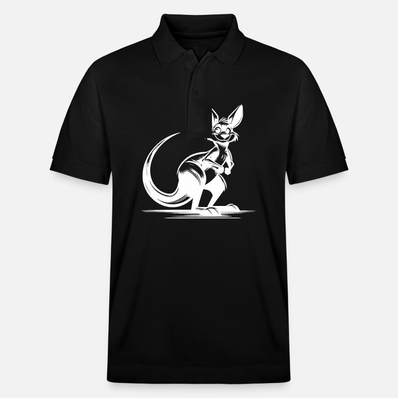 Kangourou souriant australien - Polo PREPSTER bio Stanley/Stella Unisexe - noir