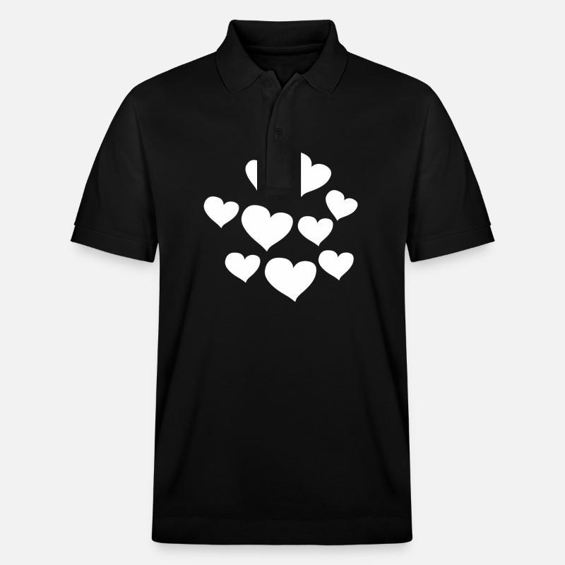 herz muster herzen symbol liebe - Stanley/Stella Unisex Bio-Poloshirt PREPSTER - Schwarz