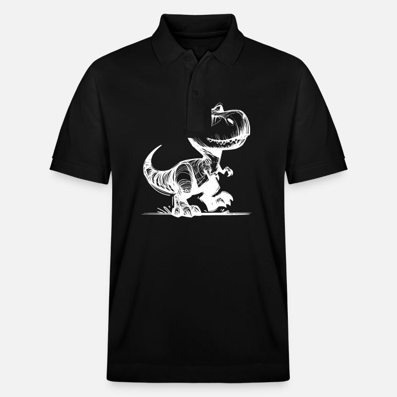 Petit T-Rex mignon Dino - Polo PREPSTER bio Stanley/Stella Unisexe - noir