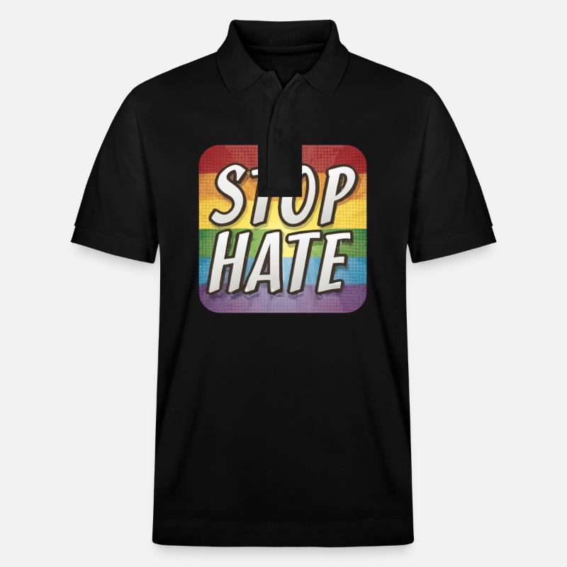 LGBTQ Stop Hate - Stanley/Stella Unisex Bio-Poloshirt PREPSTER - Schwarz