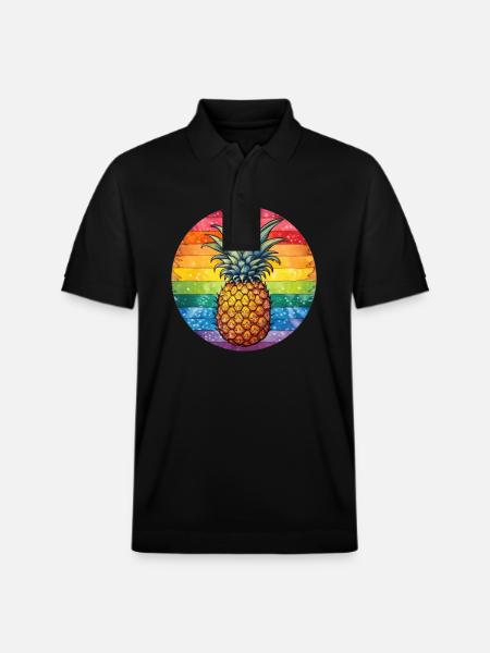 LGBTQ Pineapple - Stanley/Stella Unisex Organic Polo Shirt PREPSTER - black