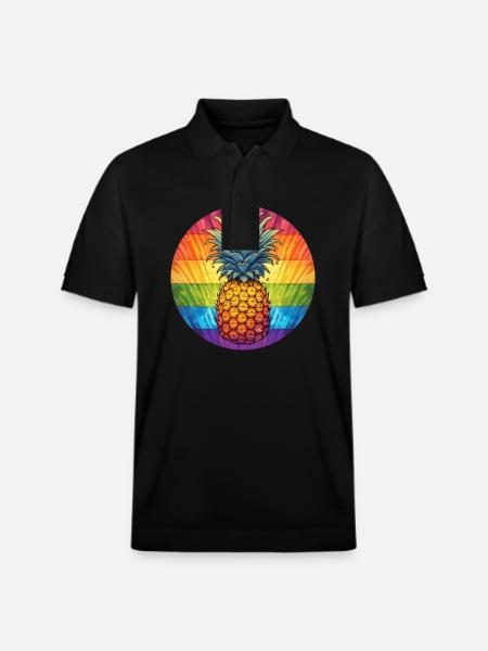 LGBTQ Pineapple - Stanley/Stella Unisex Organic Polo Shirt PREPSTER - black