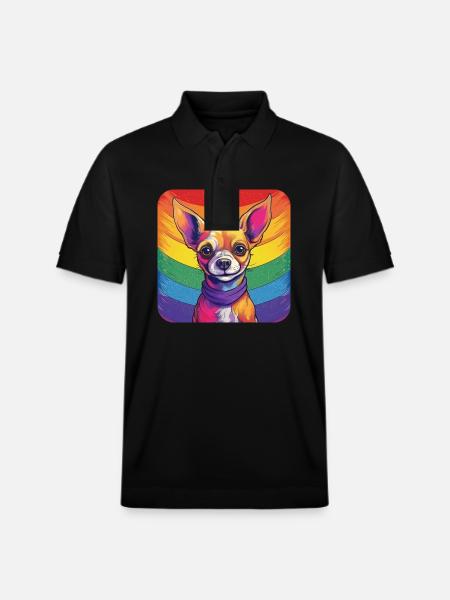 LGBTQ Chihuahua - Stanley/Stella Unisex Organic Polo Shirt PREPSTER - black