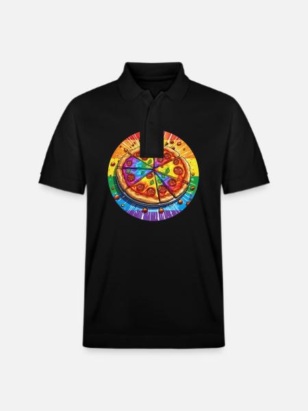 LGBTQ Pizza - Stanley/Stella Unisex Organic Polo Shirt PREPSTER - black