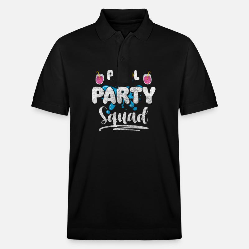 Pool Party Baignade Heure - Polo PREPSTER bio Stanley/Stella Unisexe - noir