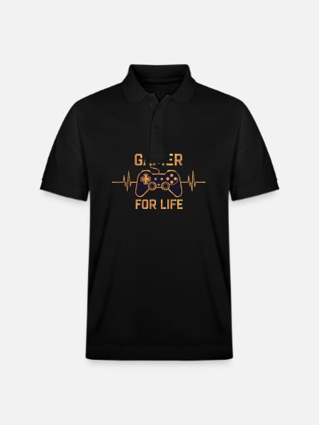 Gamer for life - Stanley/Stella Unisex Organic Polo Shirt PREPSTER - black