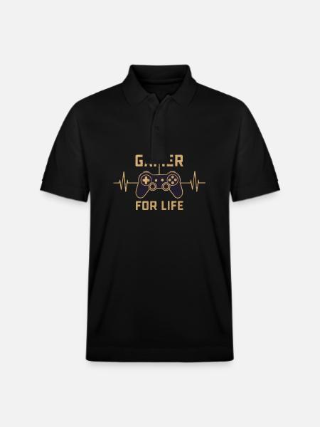Gamer for life - Stanley/Stella Unisex Organic Polo Shirt PREPSTER - black