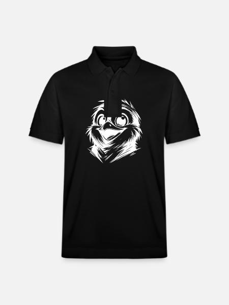 Small Dirty Penguin Pencil Style - Stanley/Stella Unisex Organic Polo Shirt PREPSTER - black