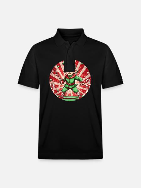 Christmas Elf Fencing - Stanley/Stella Unisex Organic Polo Shirt PREPSTER - black