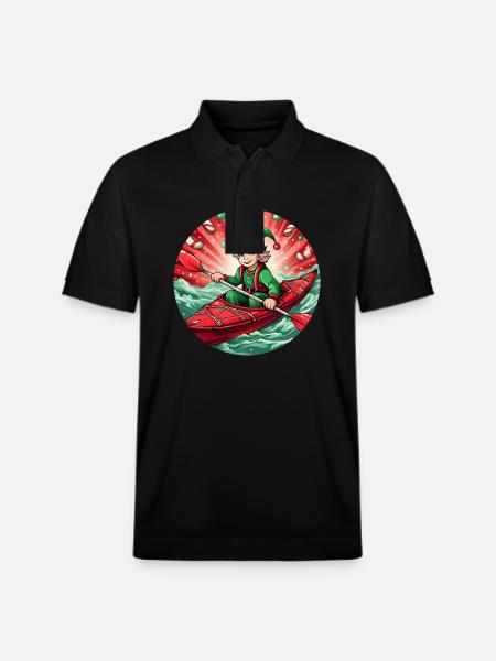 Kayak des elfes de Noël - Polo PREPSTER bio Stanley/Stella Unisexe - noir