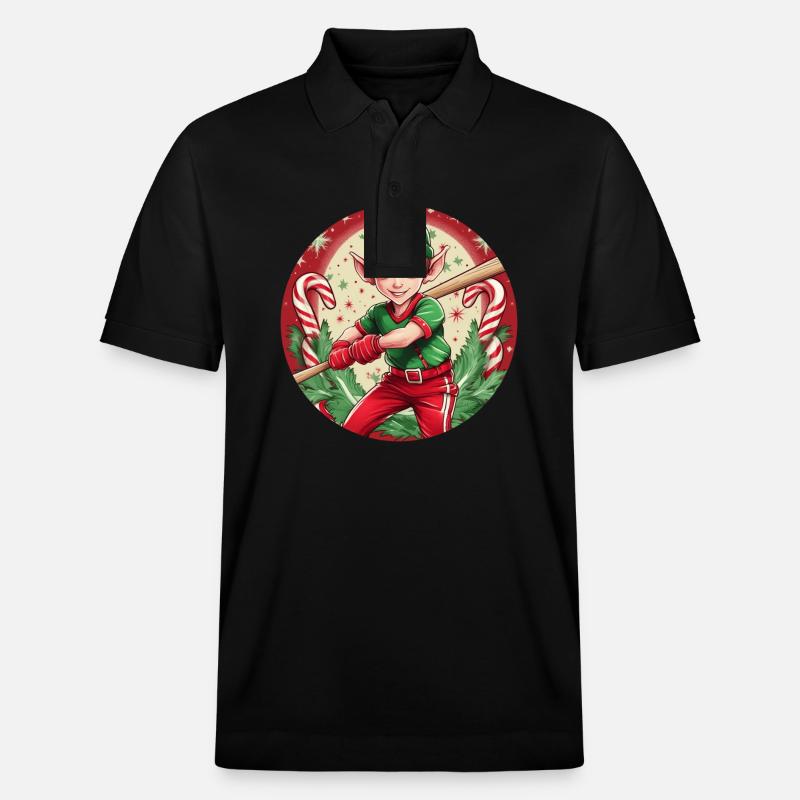 Baseball elfe de Noël - Polo PREPSTER bio Stanley/Stella Unisexe - noir
