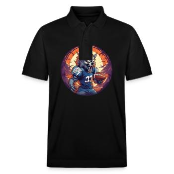 Gruseliges Halloween-partykostüm - Stanley/Stella Unisex Organic Polo Shirt PREPSTER - black - Front - Roxy (174cm) & Andy (188cm)