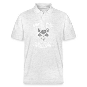 Waffenclub Gewehr Sport Verein - Stanley/Stella Unisex Bio-Poloshirt PREPSTER - Weiß meliert - Vorne - Roxy (174cm) & Andy (188cm)