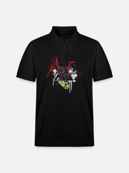 Tattoo Modern Raven Skull - Stanley/Stella Unisex Organic Polo Shirt PREPSTER - black