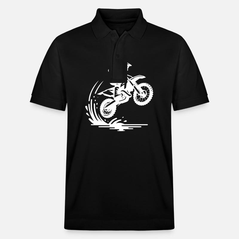 Off-road machine in deck - Stanley/Stella Unisex Organic Polo Shirt PREPSTER - black