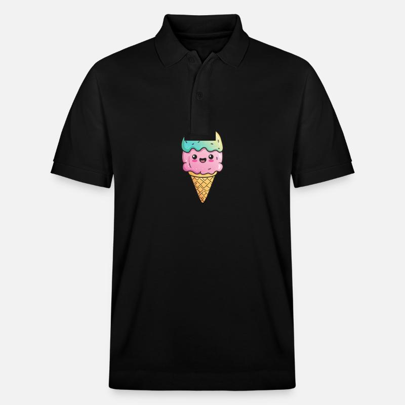 Eiscreme mit Gesicht - Stanley/Stella Unisex Bio-Poloshirt PREPSTER - Schwarz
