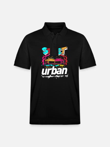 Street Art Train Rap - Stanley/Stella Unisex Organic Polo Shirt PREPSTER - black