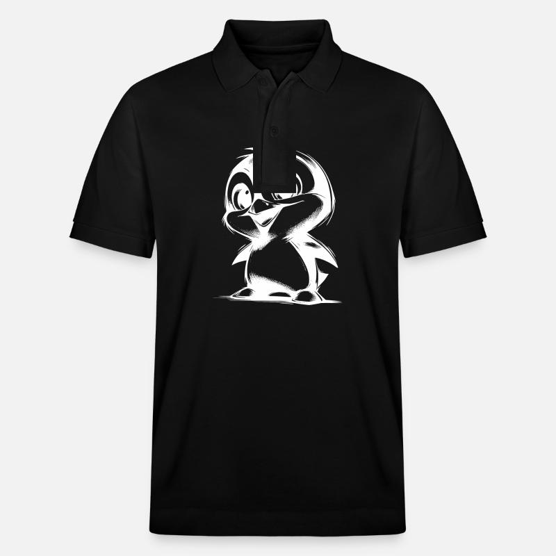 Drôle pingouin câlin Penguin bébé - Polo PREPSTER bio Stanley/Stella Unisexe - noir