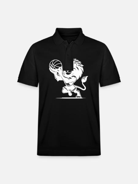 Stürmischer Löwe mit Basketball - Stanley/Stella Unisex Bio-Poloshirt PREPSTER - Schwarz