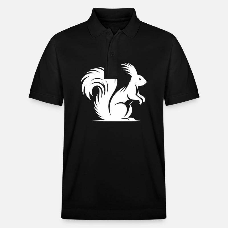 Putziges Eichhörnchen mit buschigem Schwanz - Stanley/Stella Unisex Bio-Poloshirt PREPSTER - Schwarz