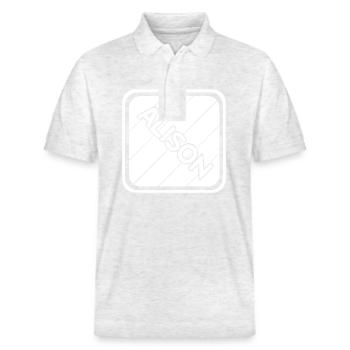 Alison as a girl's name - Stanley/Stella Unisex Organic Polo Shirt PREPSTER - heather white - Front - Roxy (174cm) & Andy (188cm)