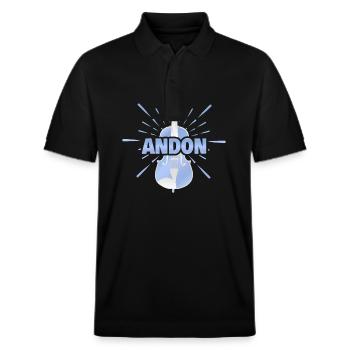 Andon as a given name - Stanley/Stella Unisex Organic Polo Shirt PREPSTER - black - Front - Roxy (174cm) & Andy (188cm)