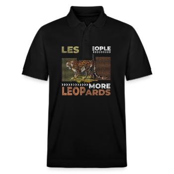 Raubtier Tiere Großkatze Gefahr - Stanley/Stella Unisex Bio-Poloshirt PREPSTER - Schwarz - Vorne - Roxy (174cm) & Andy (188cm)