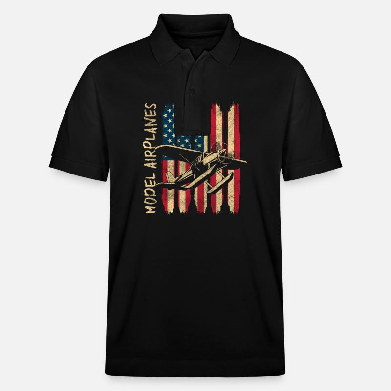 Modellflugzeug Fluggerrät - Stanley/Stella Unisex Bio-Poloshirt PREPSTER - Schwarz
