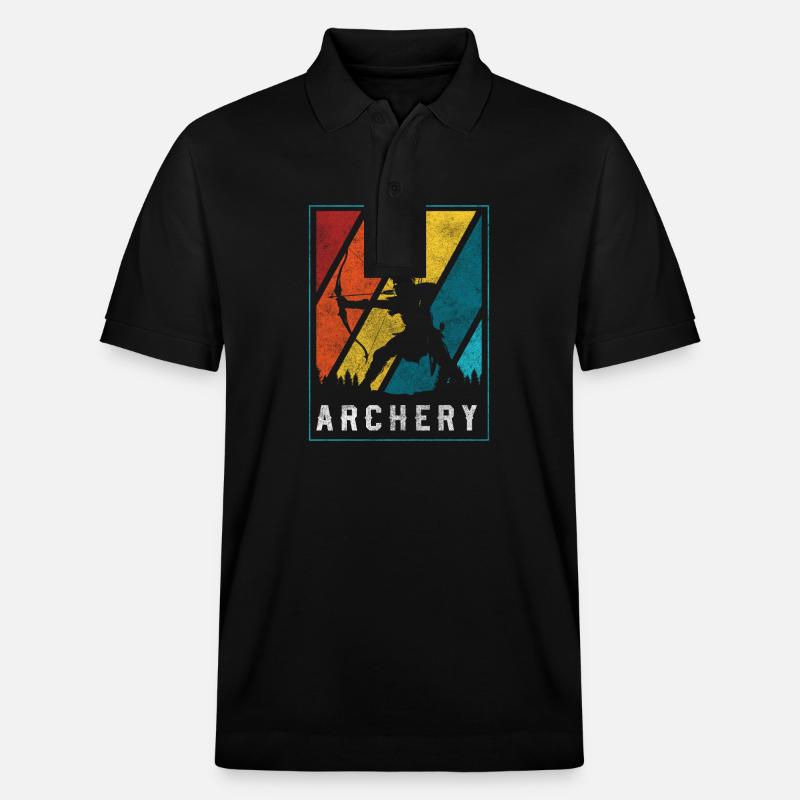 Bogenschießen Zielschießen Treffer - Stanley/Stella Unisex Bio-Poloshirt PREPSTER - Schwarz
