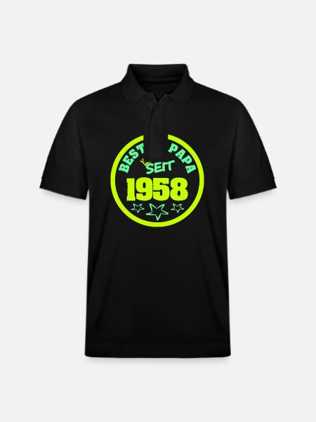 1958 - Stanley/Stella Unisex Organic Polo Shirt PREPSTER - black