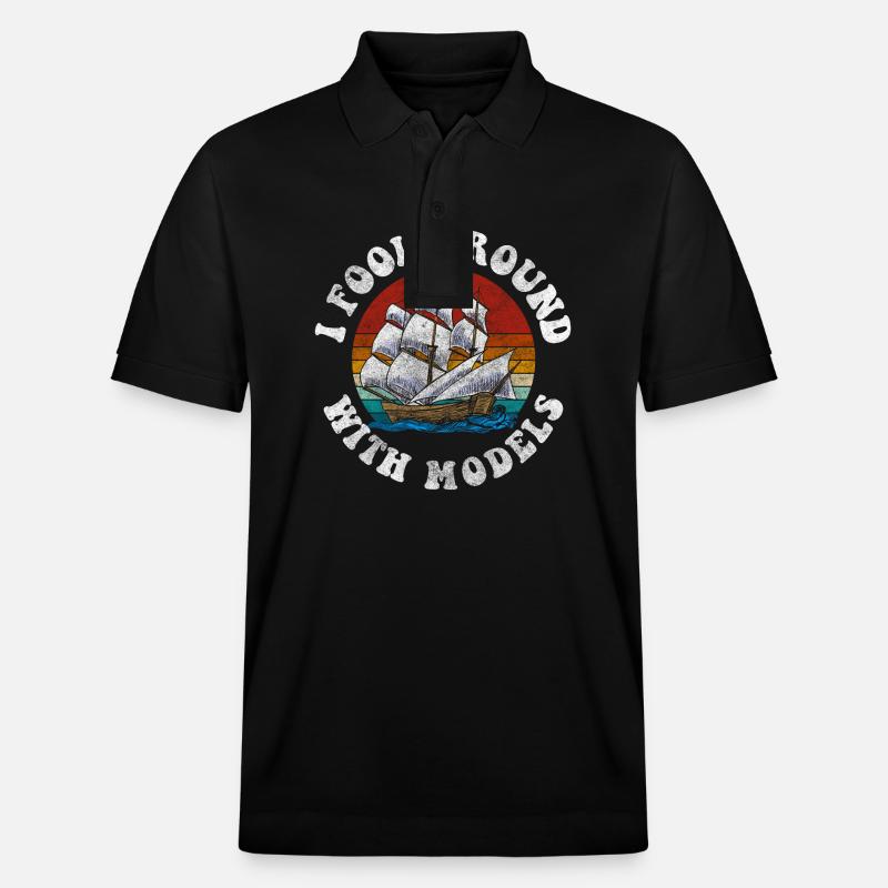 Modellbau Segelschiff Seefahrer Schifffahrt - Stanley/Stella Unisex Bio-Poloshirt PREPSTER - Schwarz