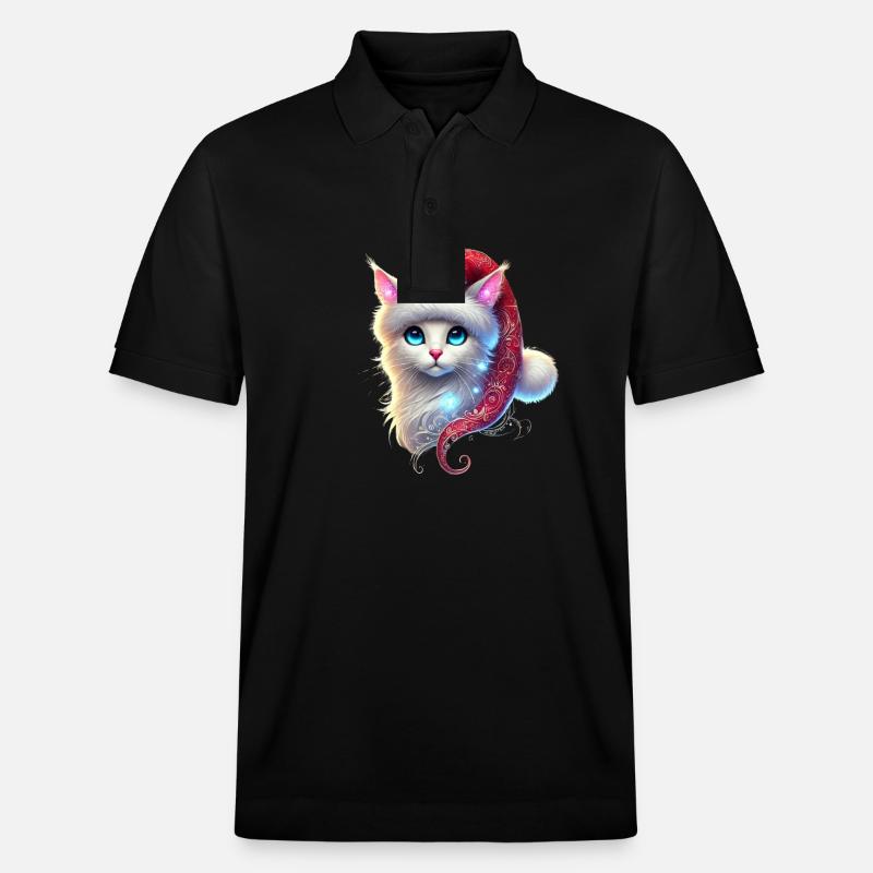 Chat de Noël - Polo PREPSTER bio Stanley/Stella Unisexe - noir