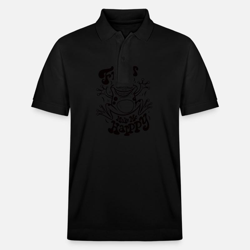 Frösche machen mich glücklich - Stanley/Stella Unisex Bio-Poloshirt PREPSTER - Schwarz
