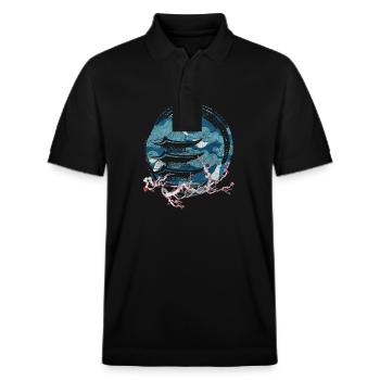 Asien Fabelwesen Asiatisch Nerd - Stanley/Stella Unisex Bio-Poloshirt PREPSTER - Schwarz - Vorne - Roxy (174cm) & Andy (188cm)