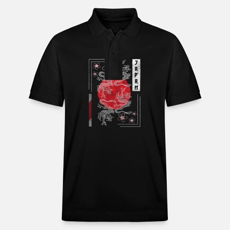 Asie Dessins Voyage Nerd - Polo PREPSTER bio Stanley/Stella Unisexe - noir